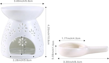 Ceramic Tea Light Candle Holder, Essential Oil Burner Wax Melt Burner, Incense Aroma Diffuser, Home Decor