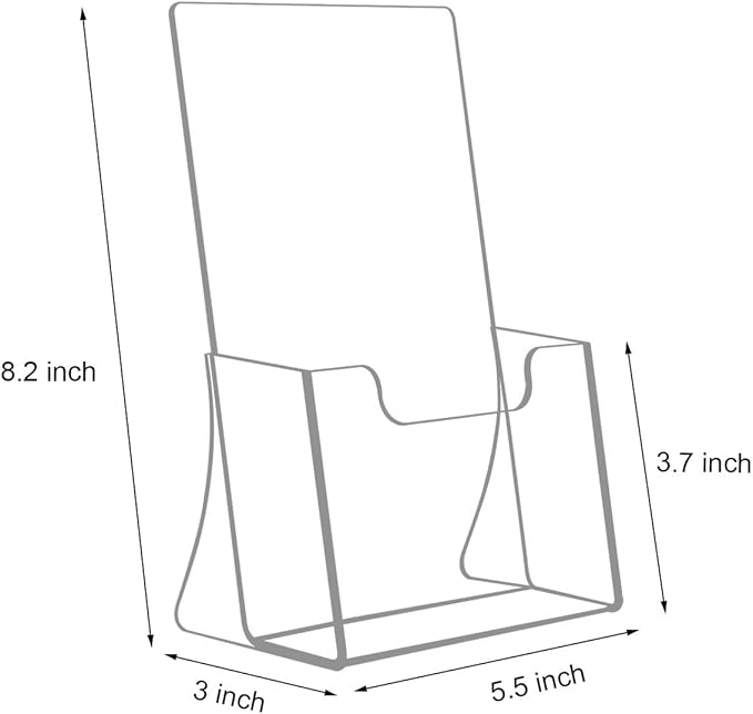 NIUBEE 6 Pack 8.5'' x 5.5'' Acrylic Bi-fold Brochure Holder,Clear Plastic Counter top Flyer Organizers