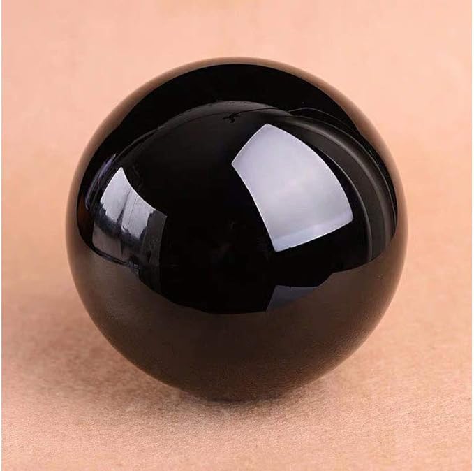 Natural Black Obsidian Healing Crystal Gemstone Sphere Ball for Reiki Balancing Meditation Energy Home and Office Decoration 60mm 300grams (6cm, Obisdian)