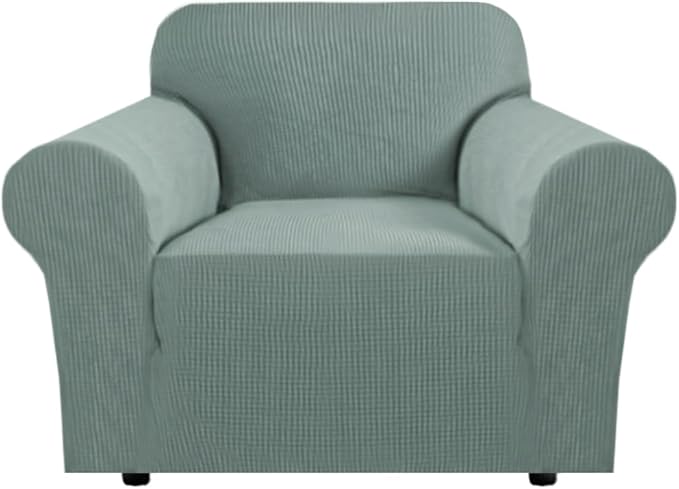 H.VERSAILTEX Slip Covers for Chair Stretching Skid Resistance Couch Cover for Dogs, Thick and Durable Soft High Spandex Jacquard Sofa Covers, Form Fitted Chair Slipcover(Armchair 31"-40", Sage)