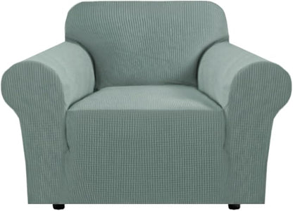 H.VERSAILTEX Slip Covers for Chair Stretching Skid Resistance Couch Cover for Dogs, Thick and Durable Soft High Spandex Jacquard Sofa Covers, Form Fitted Chair Slipcover(Armchair 31"-40", Sage)