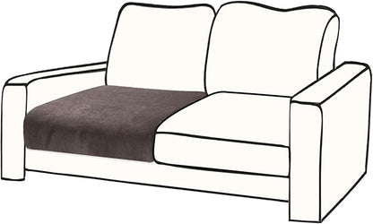 Couch Cushion Cover Velvet 1 Piece Seat Cushion Cover Stretch Armchair Cover Separate Sectional Sofa Slipcovers Furniture Protector (1-Seater or Sofa Backrest, Coffee)