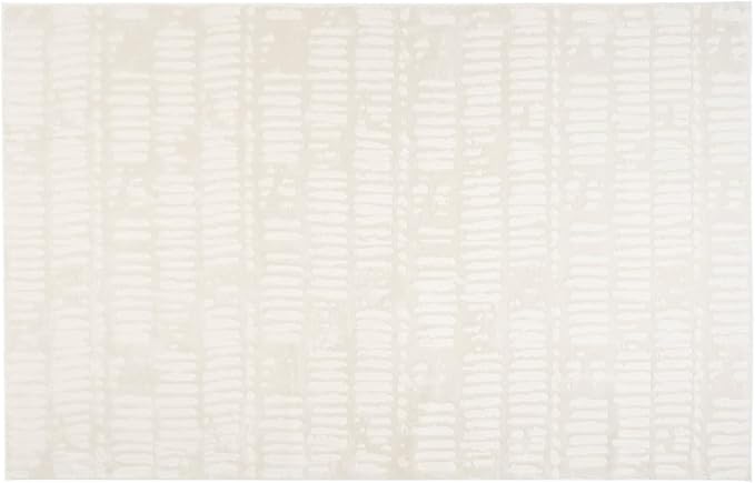 Revival Rugs Shell 6'7"x9' Washable Area Rug for Living Room Bedroom - 100% Recycled Oeko-TEX Certified, Medium Pile, Beige, Cream