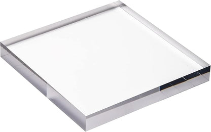 CiaoHER 1in Thickness 7in Square Acrylic Cube Display Block Clear Polished Pedestal Stand Riser Solid Base 7" x 7" x 1", 2 Pack