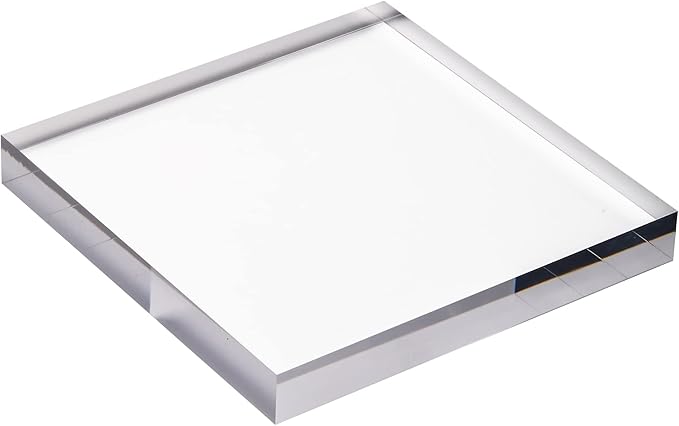 CiaoHER 1in Thickness 9in Square Acrylic Cube Display Block Clear Polished Pedestal Stand Riser Solid Base 9" x 9" x 1", 1 Pack