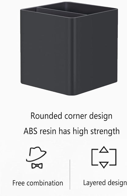 Square High-end Simple Deskto Holder Makeup Brush Holder Cup Storage Office Desktop Table Stationery Organizer Multi-Function Resin Pen Holder