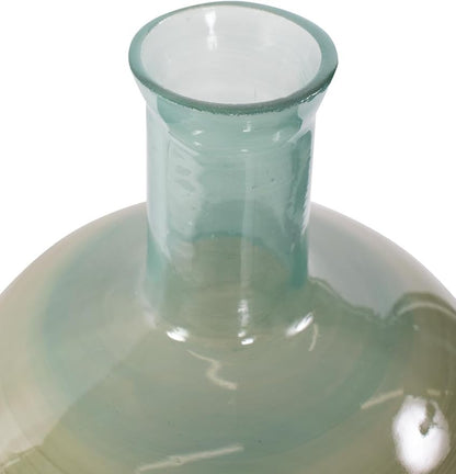 Howard Elliott Multicolor Capri Stripe Glass Bottle Vase for Flowers, Modern Abstract Design Decorative Bottle Vase for Weddings, Floral Arrangements & Decoration, Short, 19 x 10.5 x 10.5 Inch