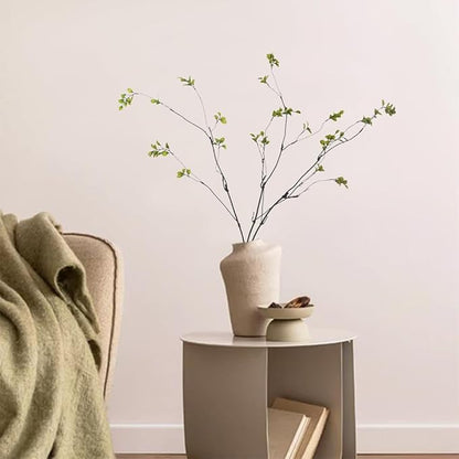 3pcs Artificial Ficus Branches Greenery for Vase, Faux Silky Eucalyptus Stems, Tree Twig for Home, Office, Banquet Decor (A-Green)