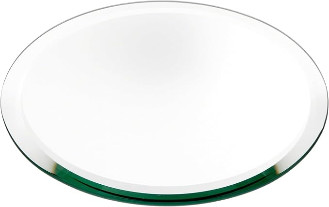 Plymor 8" Round, 5mm Thick Beveled Glass Mirror Circle, Pack of 3