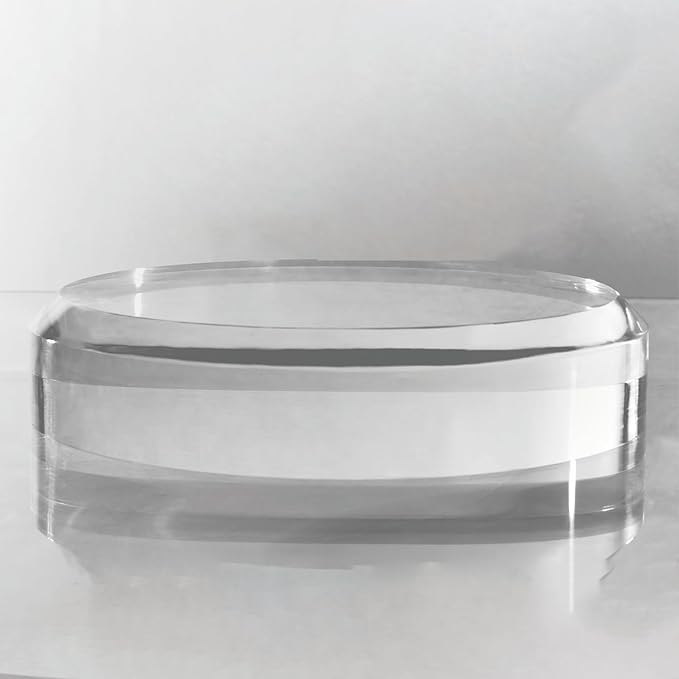 CiaoHER 2in Thickness Acrylic Disc Display Block Clear Polished Round Pedestal Stand Riser (10'' x 2'')