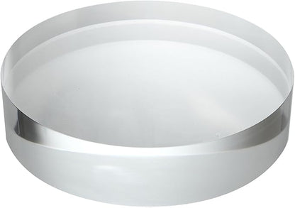 CiaoHER 2in Thickness 9in Diameter Acrylic Disc Display Block Clear Polished Round Pedestal Stand Riser 9" x 2", 1 Pack
