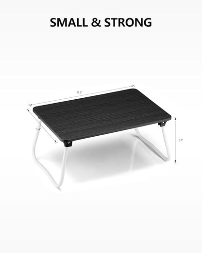 Portable Lap Desk Bed Desk Lap Table Bed Table, Laptop Stand Breakfast Serving Tray, Foldable & Lightweight Mini Table, Lap Tablet Desk for Sofa Couch Floor - - Black