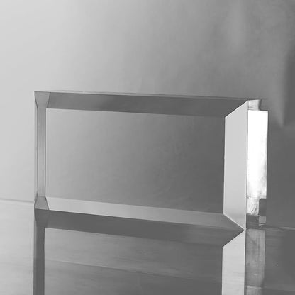 CiaoHER 2in Thickness Beveled Solid Acrylic Display Block Clear Polished Pedestal Stand Riser Solid Base (4x8)