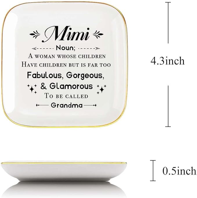 Mimi Ring Dish Jewelry Tray, Gifts for Mimi Birthday Christmas,to be Called Grandma