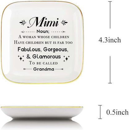 Mimi Ring Dish Jewelry Tray, Gifts for Mimi Birthday Christmas,to be Called Grandma