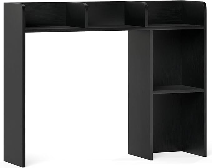 Desktop Bookshelf, 3-Tier Wood Countertop Bookcase with 5 Shelves, Desk Hutch for College Dorm, Multipurpose Desk Organizer Shelf Display Rack for Home Office, Hutch Top Only