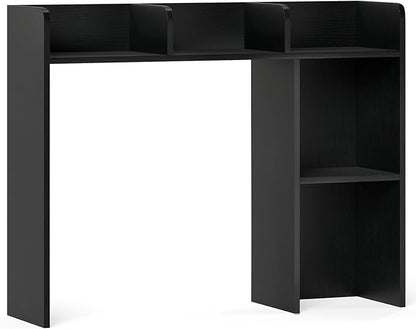 Desktop Bookshelf, 3-Tier Wood Countertop Bookcase with 5 Shelves, Desk Hutch for College Dorm, Multipurpose Desk Organizer Shelf Display Rack for Home Office, Hutch Top Only