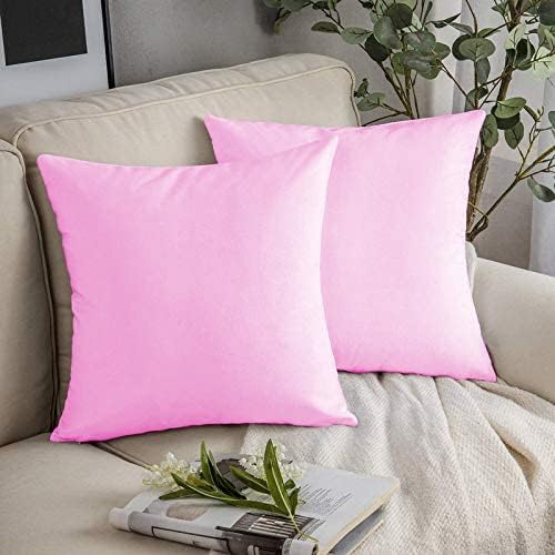 Upgrade Your Bedding Experience with The Made of 100% Cotton Euro Shams 2 Pack Cushion Cover 32"x 32" Size fits Decorative Cover. Envelope Closure Pink