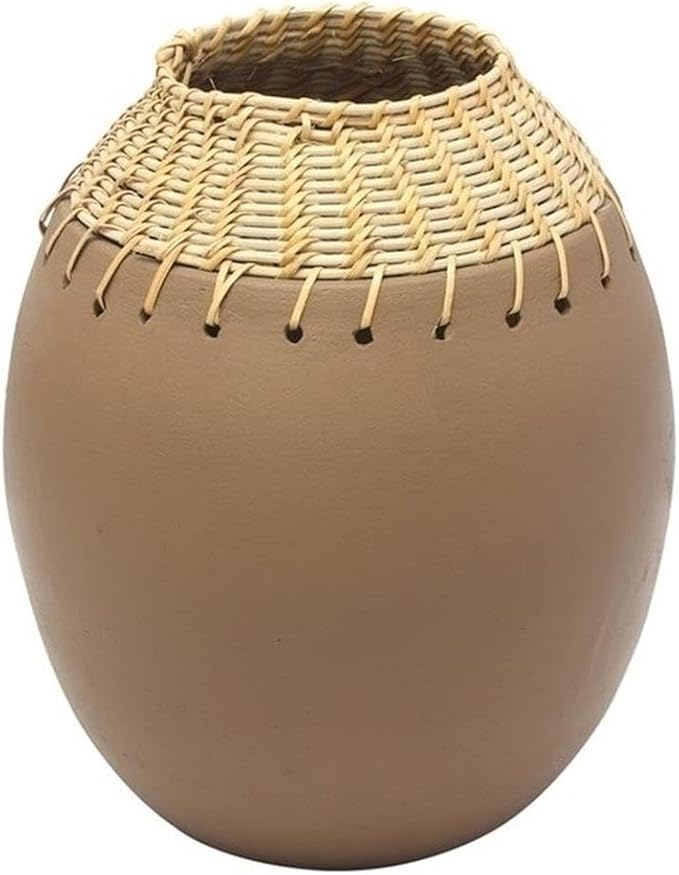 Pemberly Row Handmade Modern Transitional Natural Terracotta Vase