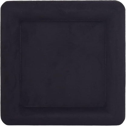 Black Velvet Jewelry Display Tray, Luxury Velvet Ring Holder Showcase for Necklaces Earrings, Jewelry Store Display and Ecommerce Photography Prop, 4.72x4.72 Inches (Black)
