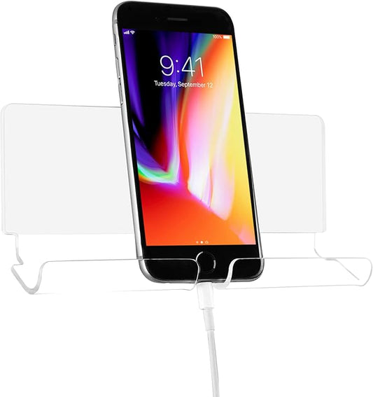 TXEsign Adhesive Wall Phone Tablet Holder Mount Stand for Tablet Smartphones eReader Wall Holder Mount (Silky White & Transparent)