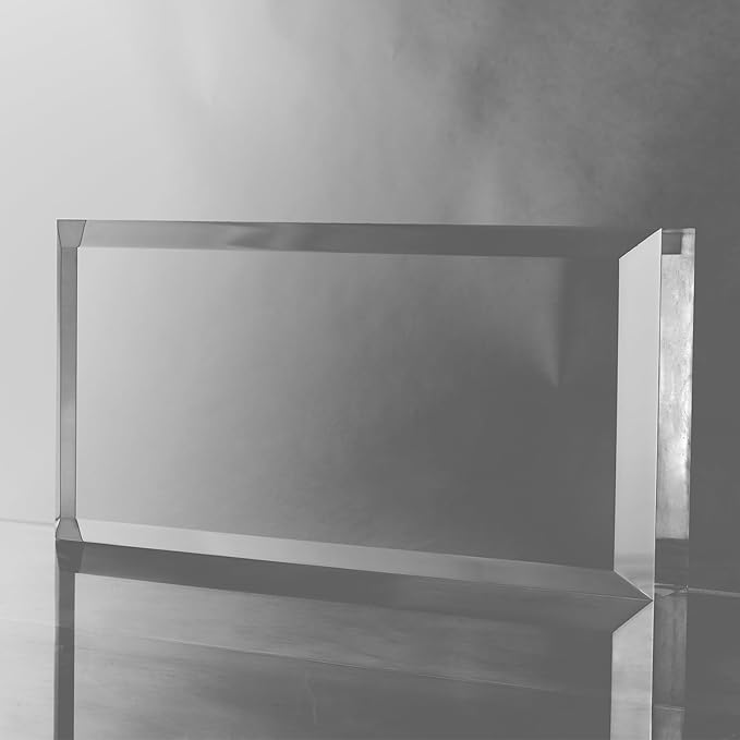 CiaoHER 2in Thickness Beveled Solid Acrylic Display Block Clear Polished Pedestal Stand Riser Solid Base (6x12)