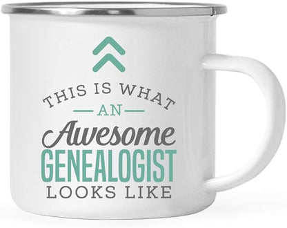 Andaz Press 11oz. Stainless Steel Campfire Coffee Mug Gift, This is What an Awesome Genealogist Looks Like, 1-Pack, Birthday Gift Ideas Coworker Him Her, Includes Gift Box