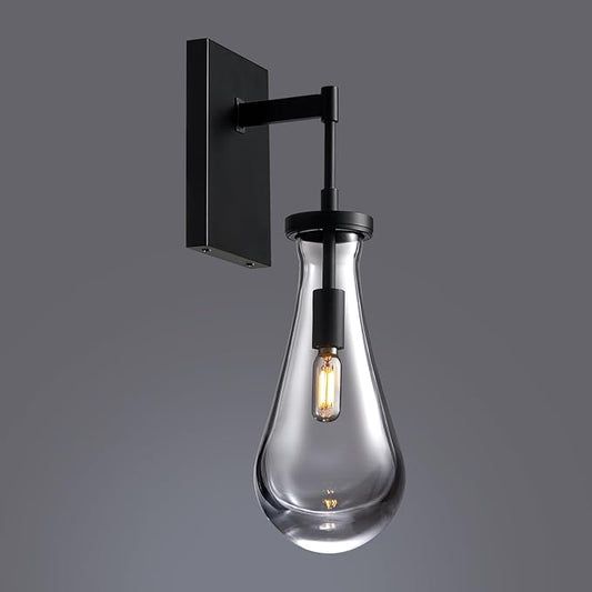 17" L Wall Sconces,Black Wall Lights Fixtures Bathroom Vanity Light Morden Wall Sconce Raindrop Wall Lamps for Living Room,Bedroom,Hallway,Stairs,Indoor