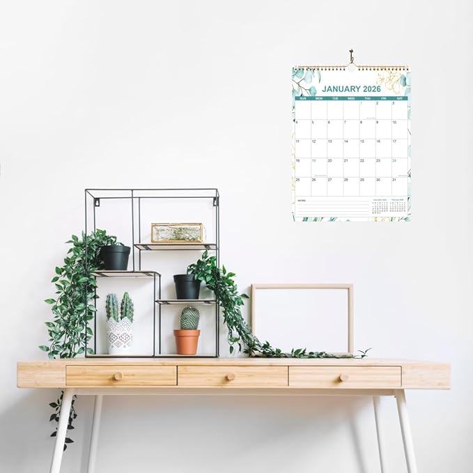 2026 Calendar - Calendar 2026 from January 2026 - December 2026, 12 Months Calendar/Planner with Thick Paper, 12" x 14.5", Vertical, Leaf