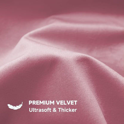 QUORGVES Pink Velvet Pillow Covers 12x20 Inch Set of 2, Soft Solid Decorative Lumbar Throw Pillow Covers, Decor Cushion Covers for Bed Sofa Couch Bedroom Living Room