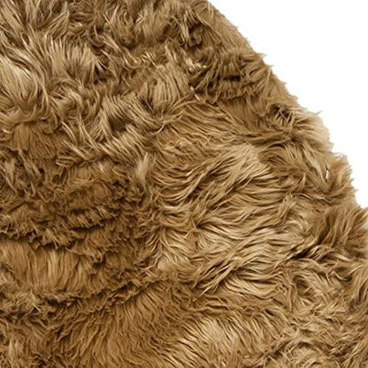 SAFAVIEH Faux Sheep Skin Collection 2'6" x 8' Camel FSS115E Silken Glam 2.35-inch Thick Runner Rug