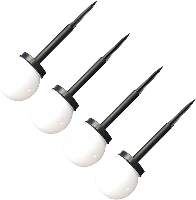 4pcs Solar Sphere Lights Outdoor, White Glow LED Lawn Pathway Lights, Weatherproof Solar Powered Landscape Lighting for Garden Yard