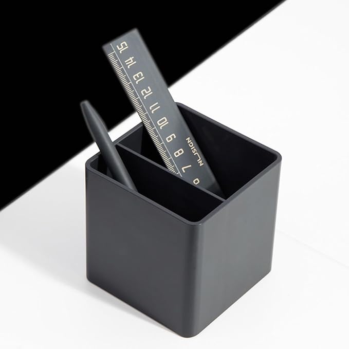 Square High-end Simple Deskto Holder Makeup Brush Holder Cup Storage Office Desktop Table Stationery Organizer Multi-Function Resin Pen Holder