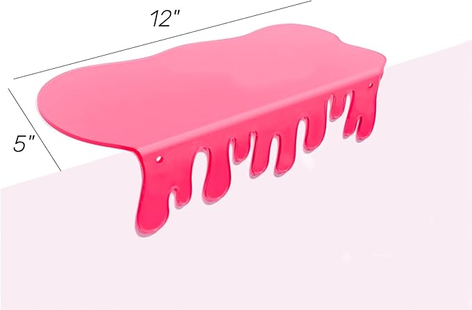 SetGame 2-Pack Acrylic Small Wall Shelves - 12 Inch Floating Shelf for Walls, Home Wall Display Ledges for Storage, Room Décor, Small Album & Items Organizer Display