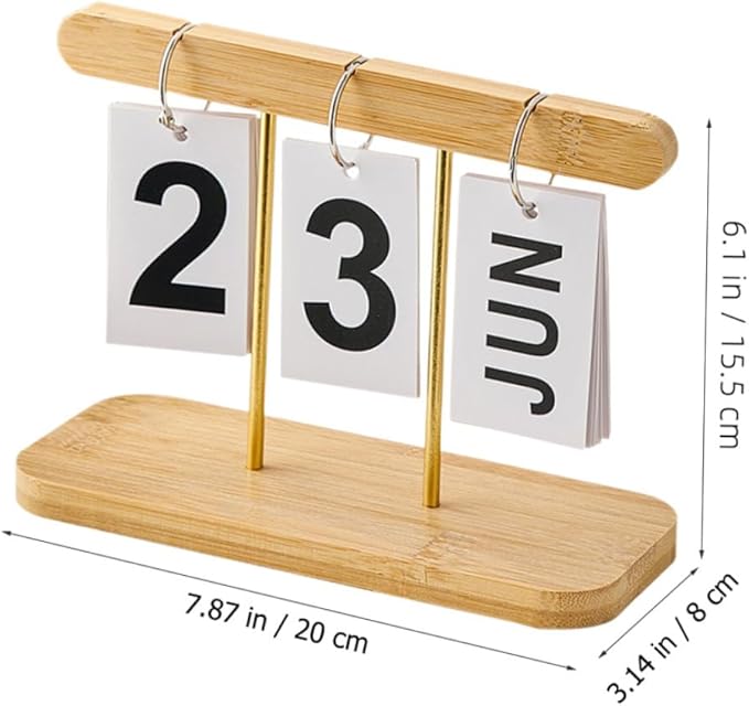 Generic Simple Perpetual Desk Calendar with Movable Blocks for Office Home and Classroom Decoration Reusable Nordic Style Table Ornament for Living and Teacher Desk