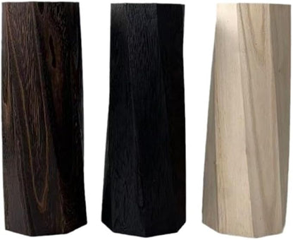 Handcrafted Natural Wood Vase | Eco-Friendly Home Decor | Unbreakable Rustic Flower Vase for DIY Painting | 9.5" Wooden Decorative (Rhombus Shallow-Fired)