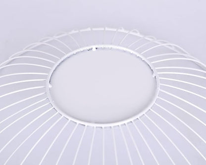 IBWell Short Curved-Edge Modern Creative Stylish Single Tier Dish,Metal Iron Wire Fruit Vegetables Bread Decorative Stand Serving Bowls Basket Holder (Square Dish) (White)