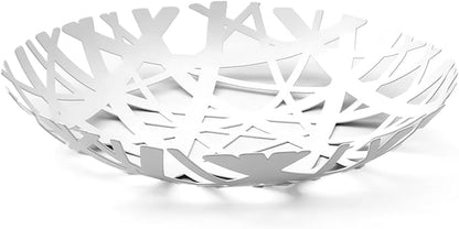 IBWell Fruit Bowl, Integrated High end Modern Home Creative Fruit Basket for Counters, Kitchen, Countertop, Home Decor(White)