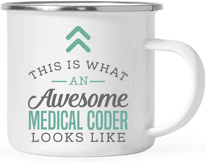 Andaz Press 11oz. Stainless Steel Campfire Coffee Mug Gift, This is What an Awesome Medical Coder Looks Like, 1-Pack, Birthday Gift Ideas Coworker Him Her, Includes Gift Box