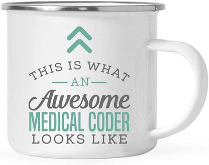 Andaz Press 11oz. Stainless Steel Campfire Coffee Mug Gift, This is What an Awesome Medical Coder Looks Like, 1-Pack, Birthday Gift Ideas Coworker Him Her, Includes Gift Box