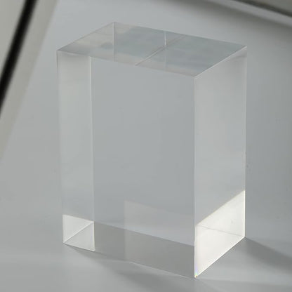 CiaoHER 2in Thickness Solid Acrylic Cube Display Block Clear Polished Pedestal Stand Riser Solid Base 2" x 3" x 4", 1 Pack