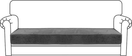 MAXIJIN Velvet Stretch Couch Cushion Covers Soft Sofa Cushion Cover Replacement Sofa Seat Cushion Slipcovers Furniture Protector with Elastic Bottom (1 Piece Sofa Cushion Cover, Gray)