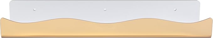 Acrylic Wall Shelf Organizers 15 Inch Floating Shelf for Wall Decor Bookshelf for Kids Modern Mirror Gold Wall Mount Shelf for Living Room, Bedroom, Bathroom (6, Gold Mirror)