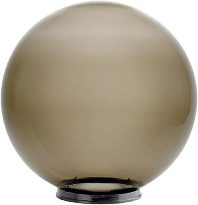 KASTLITE Premium Lamp Post Globe Combo Lighting Fixture | 16" Smoke Lens with Black Aluminum Heavy Duty Fitter for 3" Diameter Posts (Post Not Included) | Comes with Adjustable LED Bulb