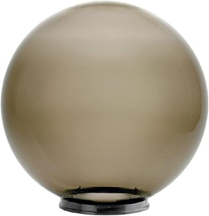 KASTLITE Premium Lamp Post Globe Combo Lighting Fixture | 16" Smoke Lens with Black Aluminum Heavy Duty Fitter for 3" Diameter Posts (Post Not Included) | Comes with Adjustable LED Bulb