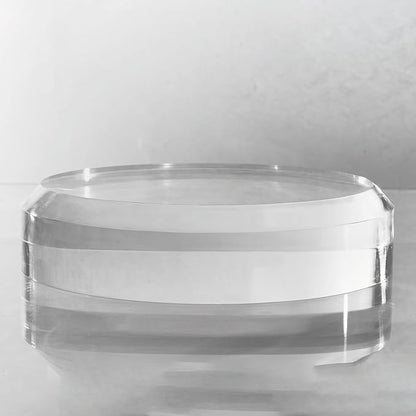 CiaoHER 2in Thickness Acrylic Disc Display Block Clear Polished Round Pedestal Stand Riser (9'' x 2'')