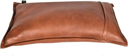 100% Lambskin Leather Pillow Cover - Sofa Cushion Case - Decorative Throw Covers for Living Room & Bedroom - 14x22 Inch - Light Tan Pack of 2
