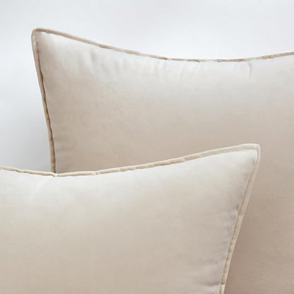 MIULEE Pack of 2 Decorative Polyester Pillow Cover Soft Pillowcase Solid Square Eruo Sham Cushion Case for Sofa Bedroom Car 24x24 Inch 60x60 Cm Cream White