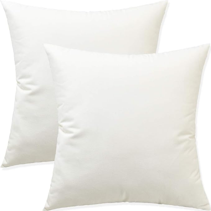 Artaimee Ivory White Velvet Throw Pillow Covers (18x18 Inches, Pack of 2) – Soft & Cozy Cushion Cases for Sofa, Bed, Couch, Office, & Car – Hidden Zipper, Decorative Accent for Living Room & Bedroom