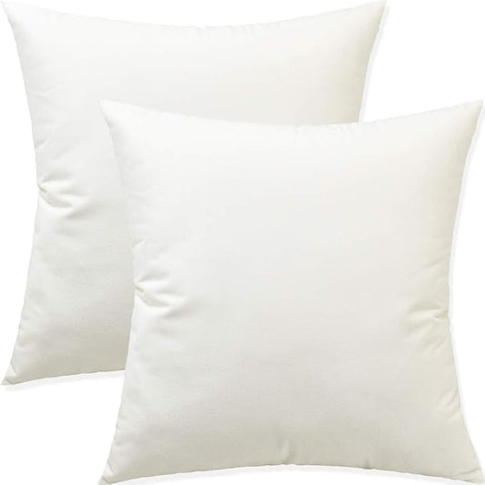 Artaimee Ivory White Velvet Throw Pillow Covers (18x18 Inches, Pack of 2) – Soft & Cozy Cushion Cases for Sofa, Bed, Couch, Office, & Car – Hidden Zipper, Decorative Accent for Living Room & Bedroom